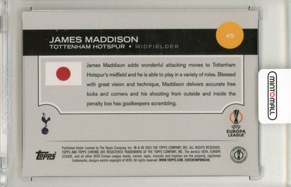 2024-25 Topps UEFA Club Competitions James Maddison Orange Mojo06/25 Tottenham Hotspur
