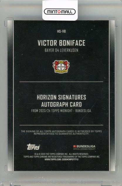 2023-24 Topps Midnight Bundesliga Victor Boniface Horizon Signature 45/99 Bayer 04 Leverkusen