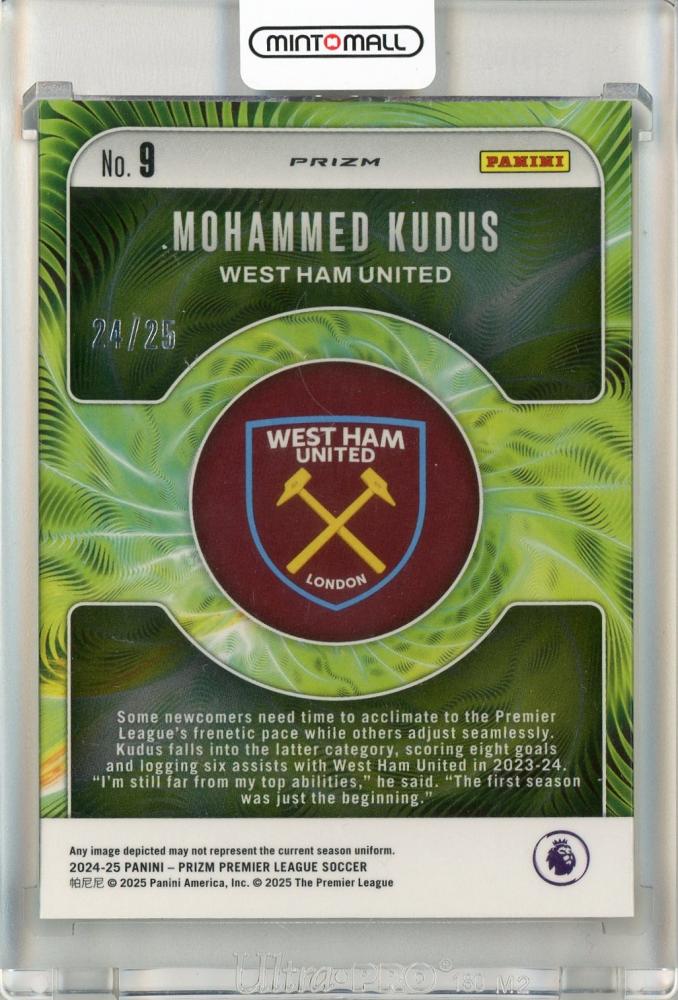 2024-25 Panini Prizm Premier League Mohammed Kudus Fractal Orange Prizm24/25 West Ham United