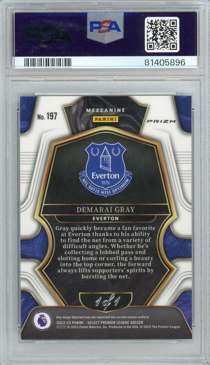 2022-23 Panini Select Premier League Demarai Gray Mezzanine Black #1971/1PSA10 Everton
