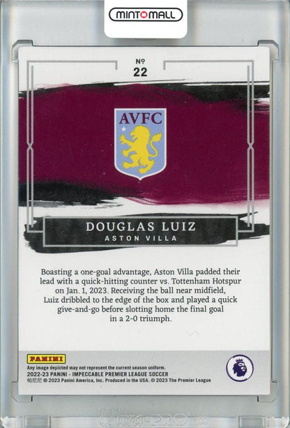 2022-23 Panini Impeccable Premier League Soccer Douglas Luiz Base/Sapphire/#2213/25 Aston Villa