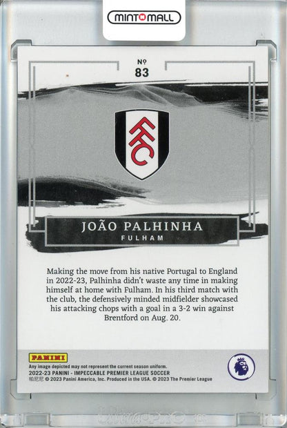 2022-23 Panini Impeccable Premier League Soccer Joao Palhinha Base/Sapphire/#8319/25 Fulham