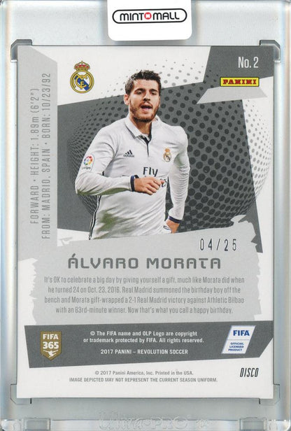 2017 Panini Revolution Soccer Alvaro Morata Base/Disco/#24/25 Real Madrid CF