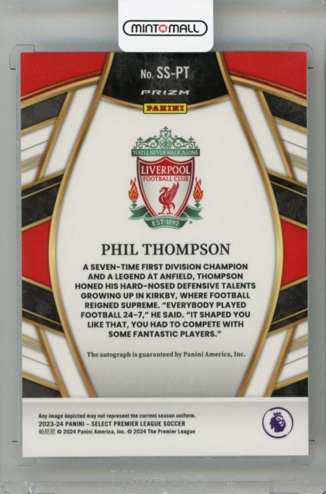 2023-24 PANINI Select Premier League Soccer Phil Thompson Select Signatures #13 Liverpool FC