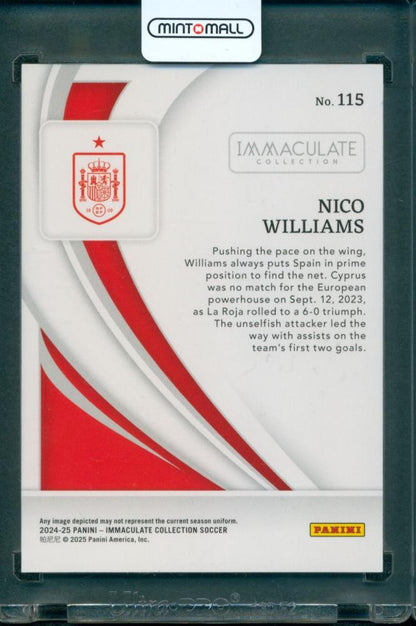 2024-25 Panini Immaculate Soccer Nico Williams Base Sapphire11/25 Spain