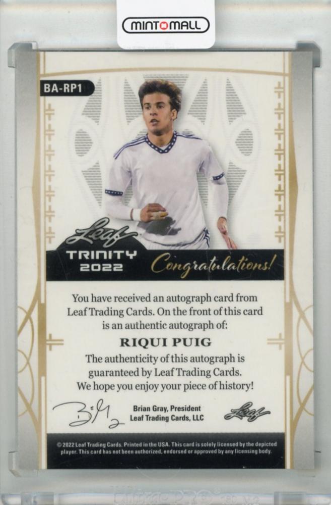 2022 LEAF Trinity Riqui Puig Autographs Gold Foil #BARP137/50