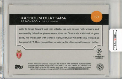 2024-25 Topps Chrome UEFA Club Competitions Kassoum Ouattara Orange Lava Refractor16/25 AS Monaco