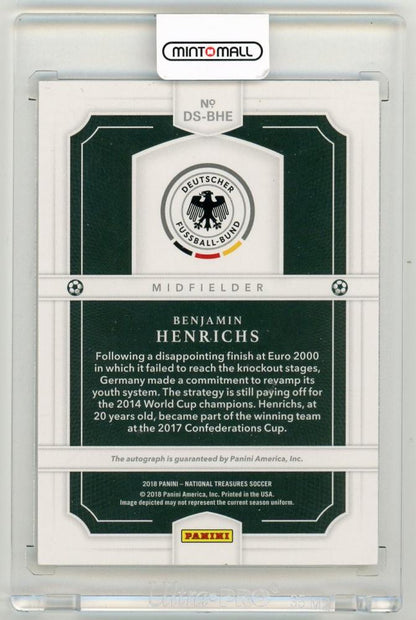 2018 Panini National Treasures Benjamin Henrichs Debut Signatures(ON CARD)83/99 Germany
