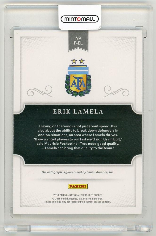 2018 Panini National Treasures Erik Lamela Penmanship Autographs 35/75 Argentina