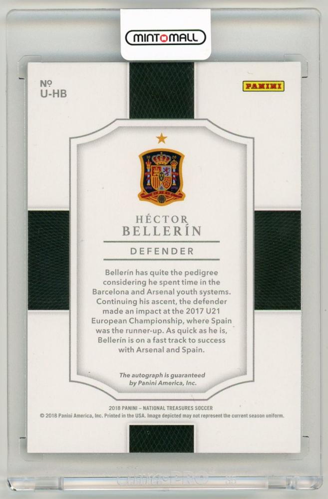 2018 Panini National Treasures Hector Bellerin Unparalleled Autographs(ON CARD)11/50 Spain