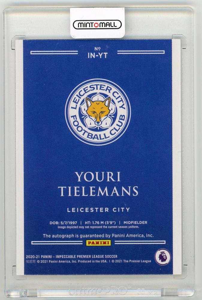 2020-21 Panini Impeccable Premier League Youri Tielemans Indelible Ink68/99 Leicester City