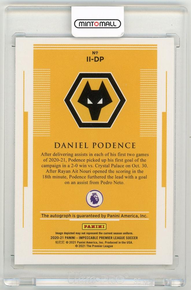2020-21 Panini Impeccable Premier League Daniel Podence Impeccable Impressions Silver Parallels17/25 Wolverhampton Wanderers