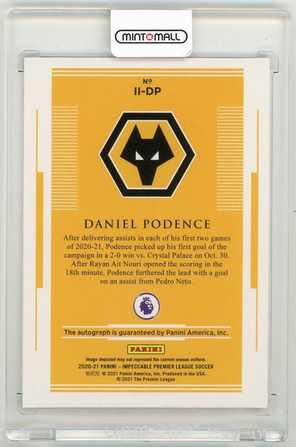 2020-21 Panini Impeccable Premier League Daniel Podence Impeccable Impressions Silver Parallels17/25 Wolverhampton Wanderers