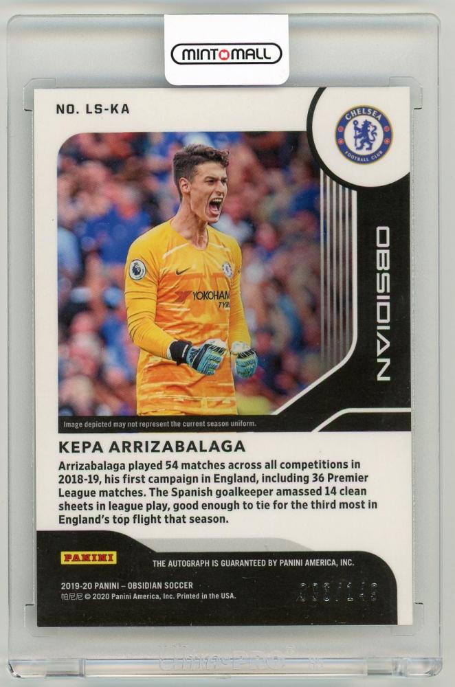 2019-20 Panini Obsidian Kepa Arrizabalaga Lightning Strike Autographs 96/149 Chelsea FC