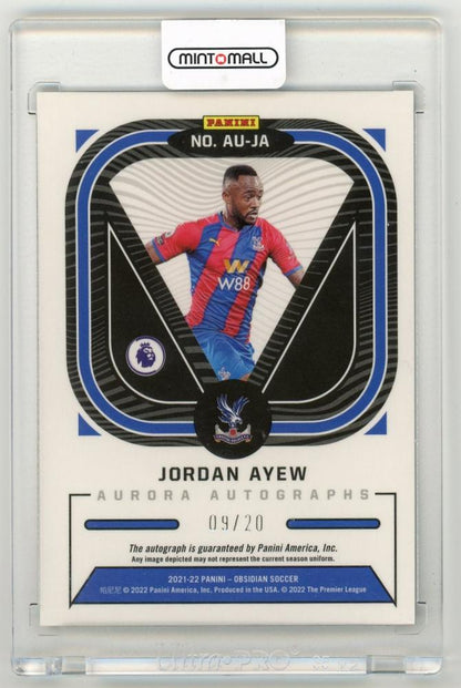 2021-22 Panini Obsidian Jordan Ayew Aurora Autographs9/20 Crystal Palace