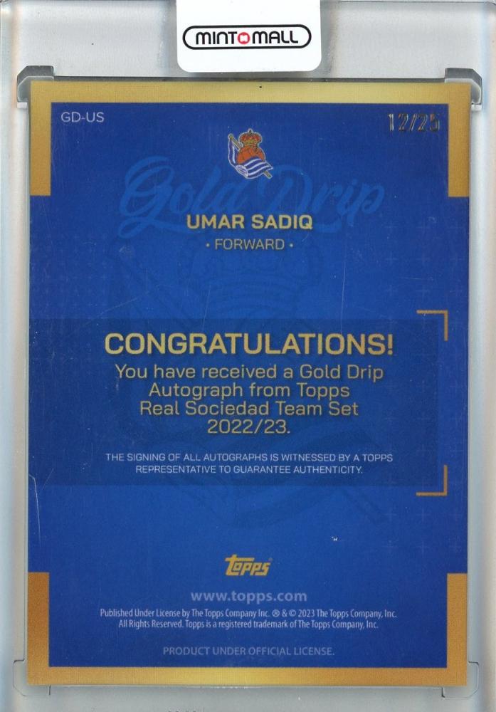 2022-23 Real Sociedad Team Set Umar Sadiq Auto #GD-US12/25 Real Sociedad