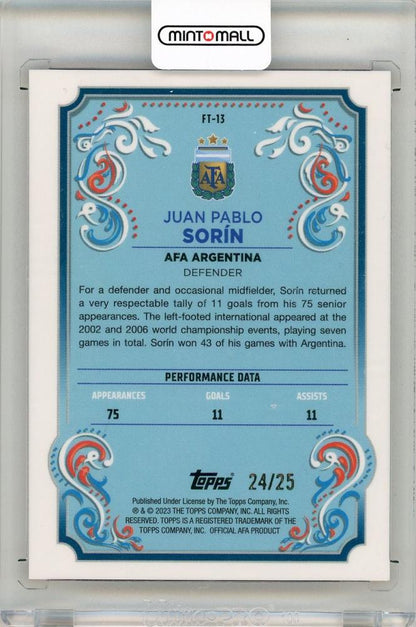 2023 TOPPS Argentina Fileteado Juan Pablo Sorin Fileteado Orange #FT1324/25