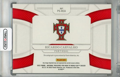 2022 Panini National Treasures FIFA Road to World Cup Portugal Ricardo Carvalho Peerless Signatures 90/99 *minor stain on back