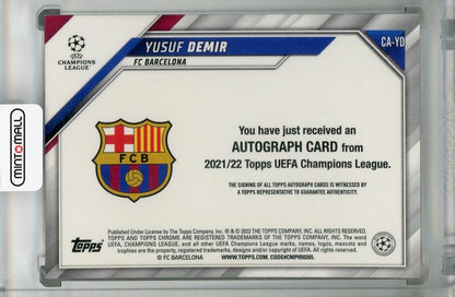 2021-22 Topps Chrome UEFA Champions League FC Barcelona Yusuf Demir Chrome Autographs(RC)