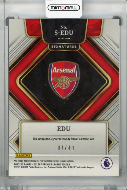 2022-23 Panini Select Premier League Arsenal Edu Signatures Purple(Parallel Version) 04/49