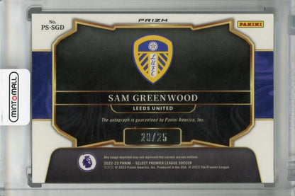 2022-23 Panini Select Premier League Leeds United Sam Greenwood Pitchside Signatures Tie-Dye(RC)(Parallel Version) 20/25