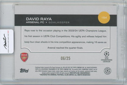 2024-25 TOPPS UEFA Club Competitions Orange Foilboard #154 / DAVID RAYA(Arsenal) 06/25