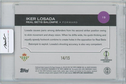 2024-25 TOPPS UEFA Club Competitions Purple Foilboard #19 / IKER LOSADA(Real Betis) 14/15