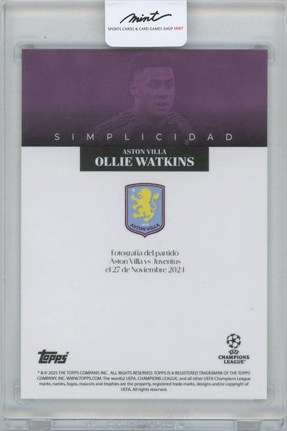 2024-25 TOPPS Simplicidad UEFA Club Competitions Estrellas Internacionales Pink / OLLIE WATKINS(Aston Villa) 03/25