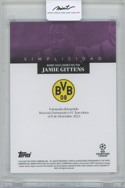 2024-25 TOPPS Simplicidad UEFA Club Competitions Estrellas Internacionales Pink / JAMIE BYNOE-GITTENS(Borussia Dortmund) 20/25
