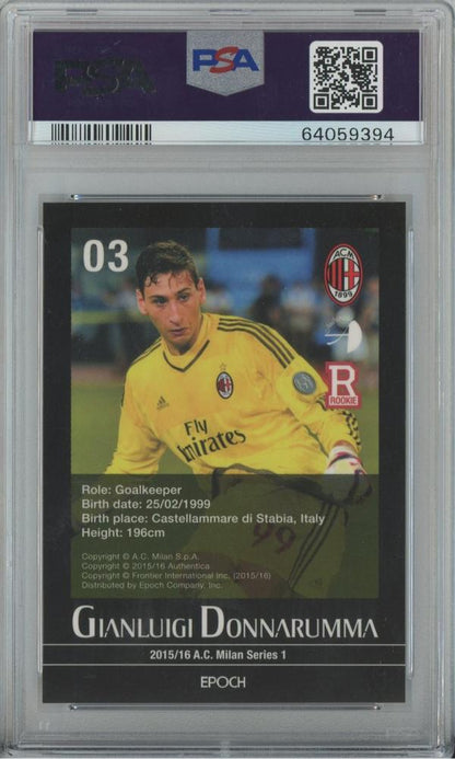 2015-16 Epoch AC Milan Series1 Gianluigi Donnarumma RC #3PSA9 AC Milan