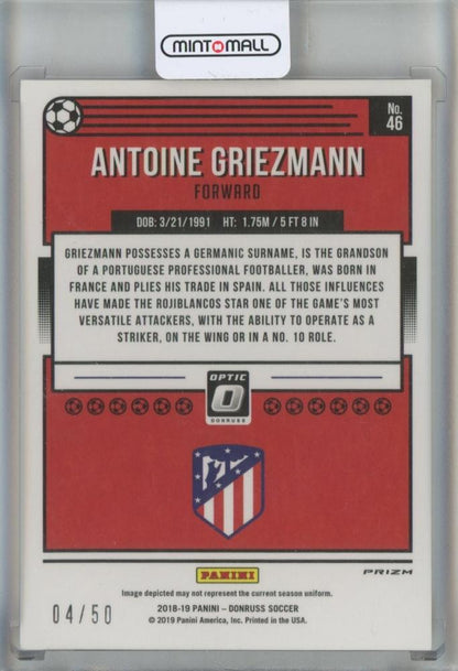 2018-19 Donruss Optic Antoine Griezmann Red Velocity #4604/50 Atletico Madrid