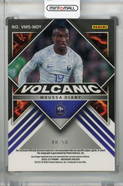 2022-23 Panini Obsidian France Moussa Diaby Volcanic Material Signatures Purple(Parallel Version) 40/50