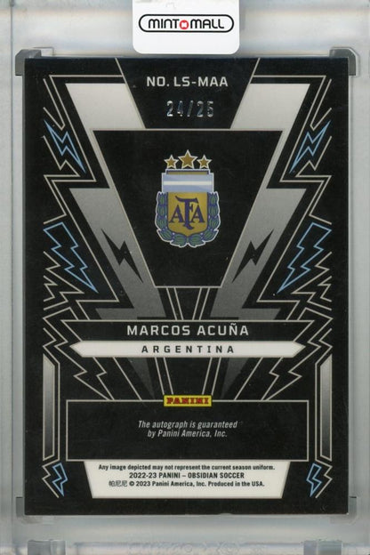 2022-23 Panini Obsidian Argentina Marcos Acuna Lightning Strike Autographs Red(Parallel Version) 24/25