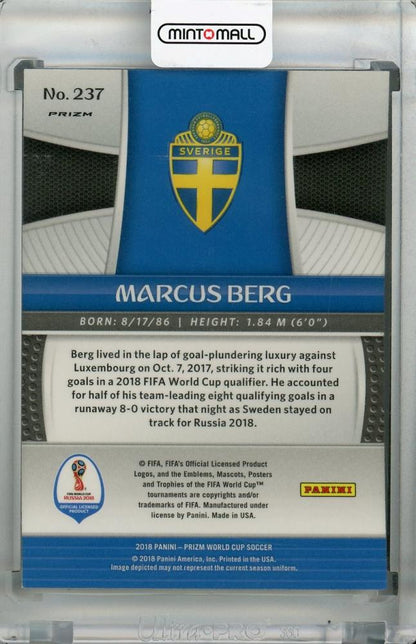 2018 Panini Prizm World Cup Marcus Berg Sweden Black Gold Wave Parallel trading card