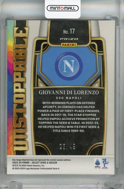 2023-24 Panini Select Serie A Giovanni Di Lorenzo Unstoppable Tie-Dye #17 *minor stain on back 23/49 SSC Napoli