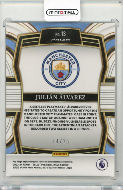 2023-24 PANINI Select English Premier League Julian Alvarez Equalizers Pink #1314/25 Manchester City