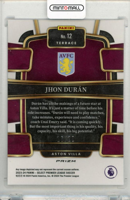 2023-24 PANINI Select English Premier League Jhon Duran White #1216/20 Aston Villa