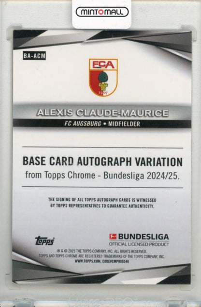 2024-25 TOPPS Chrome Bundesliga Alexis Claude-Maurice Autographs Gold Lava Refractors #BAACM27/50 FC Augsburg