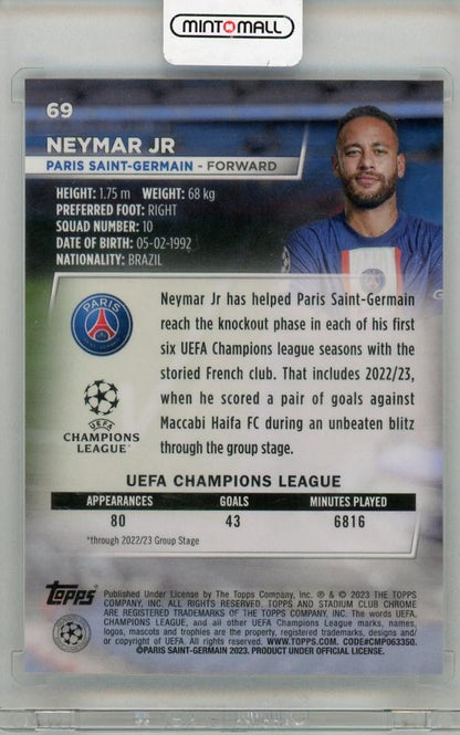 2023 TOPPS Stadium Club Chrome Neymar Jr #69 Paris Saint-Germain