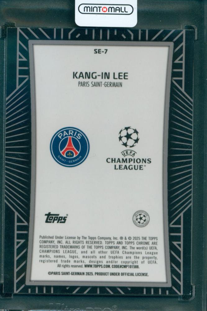2024-25 TOPPS CHROME UEFA CLUB COMPETITIONS Kang-in Lee Shadow Etch Paris Saint-Germain