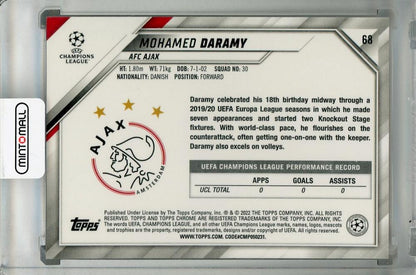 2020-21 Topps Chrome UEFA Champions League AFC Ajax Mohamed Daramy Base Gold Lava parallel trading card