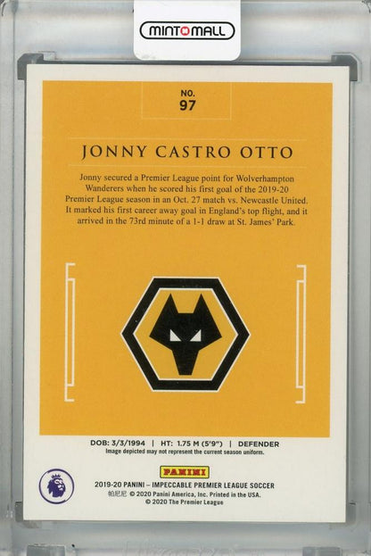 2019-20 Panini Impeccable Premier League Jonny Castro Otto Wolverhampton Wanderers emerald parallel card 2 of 5
