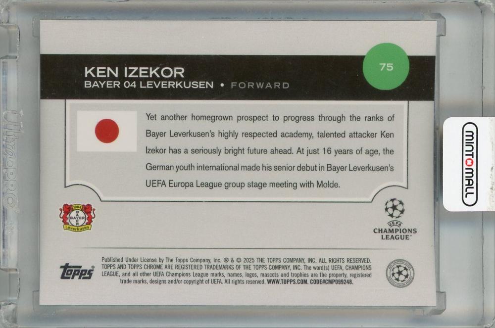 2024-25 Topps Uefa Japan Edition Ken Izekor Blue Mojo #75 RC70/75 Bayer 04 Leverkusen