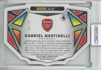 2023-24 Panini Obsidian Gabriel Martinelli Vitreous Electric Etch Red Flood06/10 Arsenal