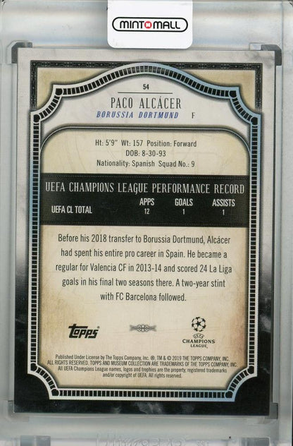 2018-19 Topps Museum Collection UEFA Champions League Borussia Dortmund Paco Alcacer Base Ruby trading card 17 of 25