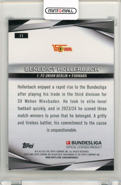 2024-25 Topps Chrome Bundesliga Soccer Benedict Hollerbach Black Refractor08/10 1. FC Union Berlin