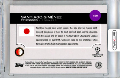 2025 Topps Uefa Japan Edition Santiago Gimenez #189 Base Orange Mojo Parallel07/25 Feyenoord