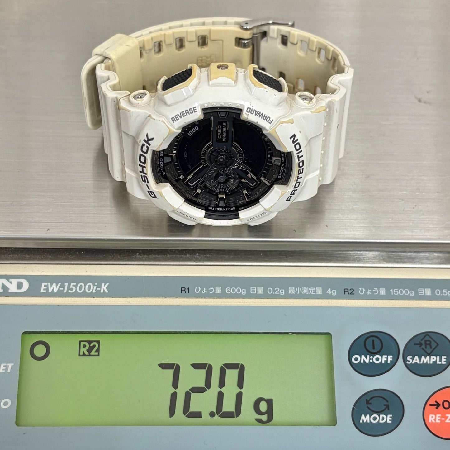 Casio G-Shock GA-110GW-7A Watch Module 5146 White and Black Used with Flaws — Japan Import