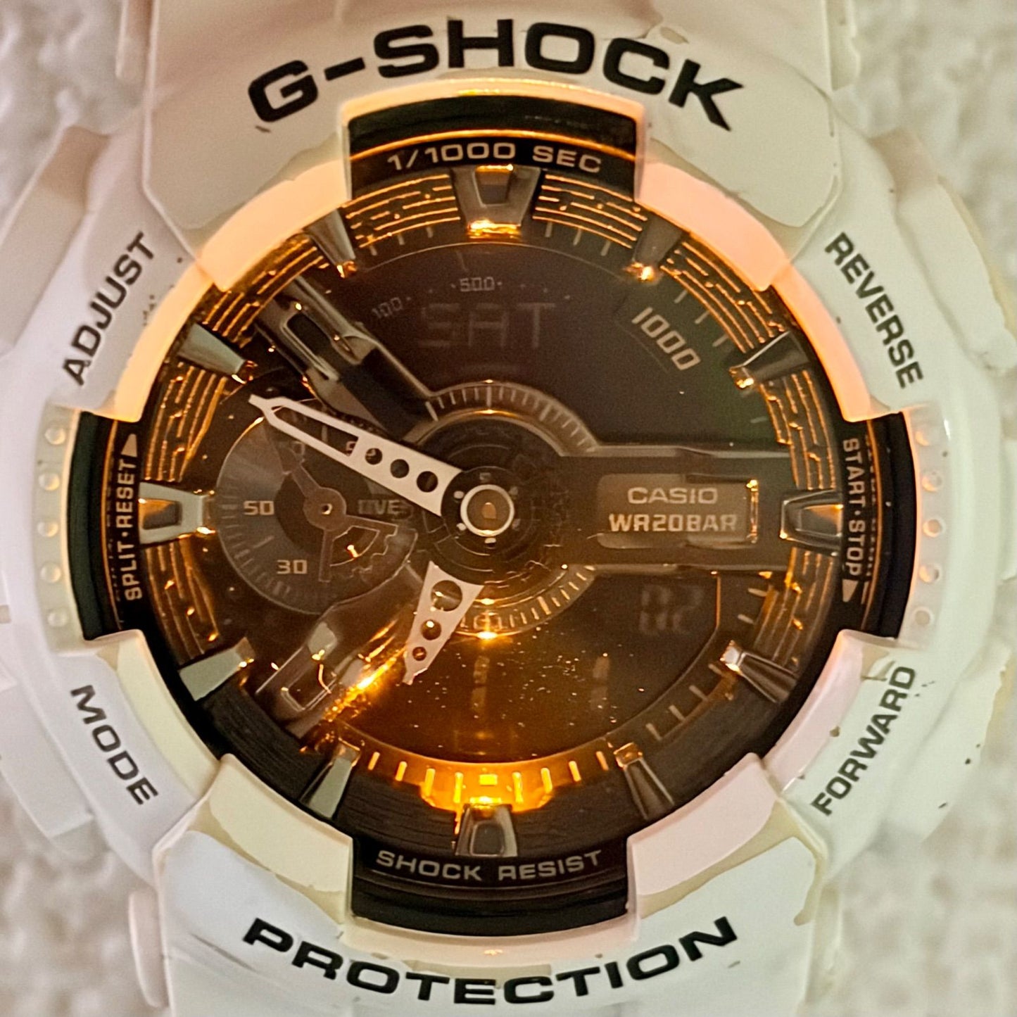 Casio G-Shock GA-110GW-7A Watch Module 5146 White and Black Used with Flaws — Japan Import