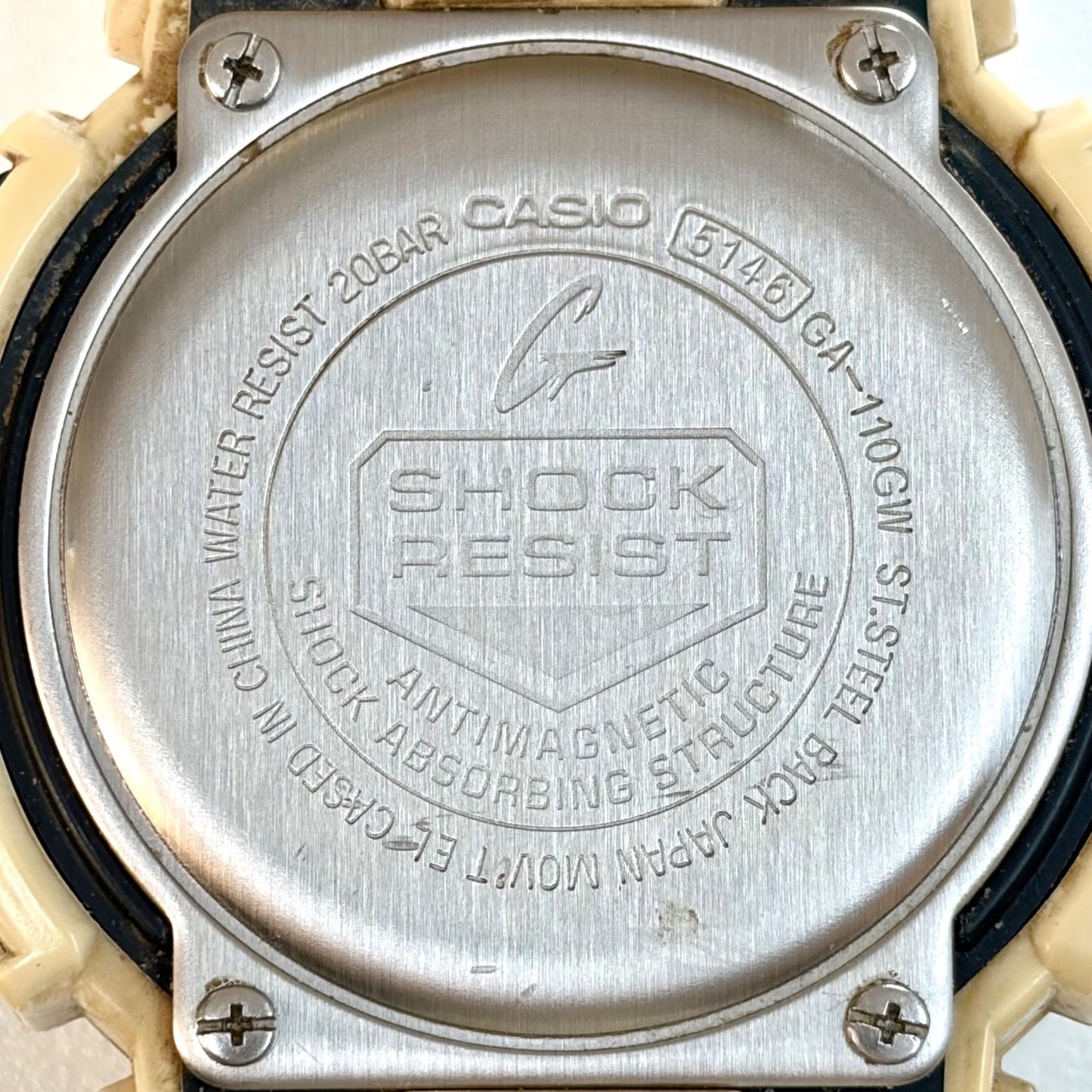 Casio G-Shock GA-110GW-7A Watch Module 5146 White and Black Used with Flaws — Japan Import